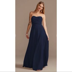 Navy Strapless Bridesmaid Dress
